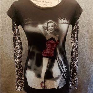 Awake Couture Marilyn Monroe Long Sleeve Top